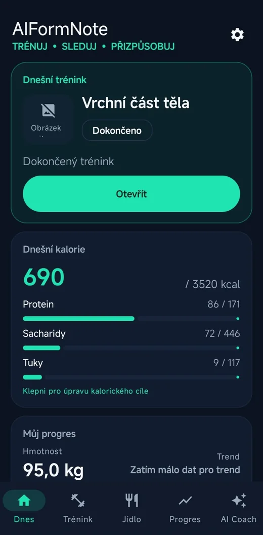 AIFormNote – hlavní přehled